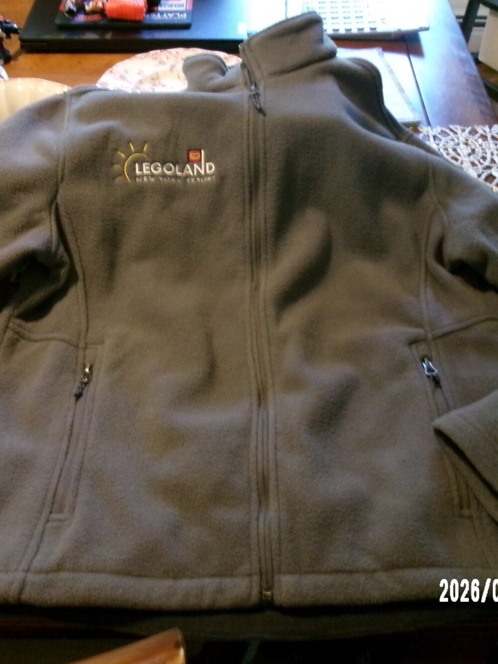 Port Authority Legoland NEW YORK Resort Women's Size MED M Gray Fleece Jacket